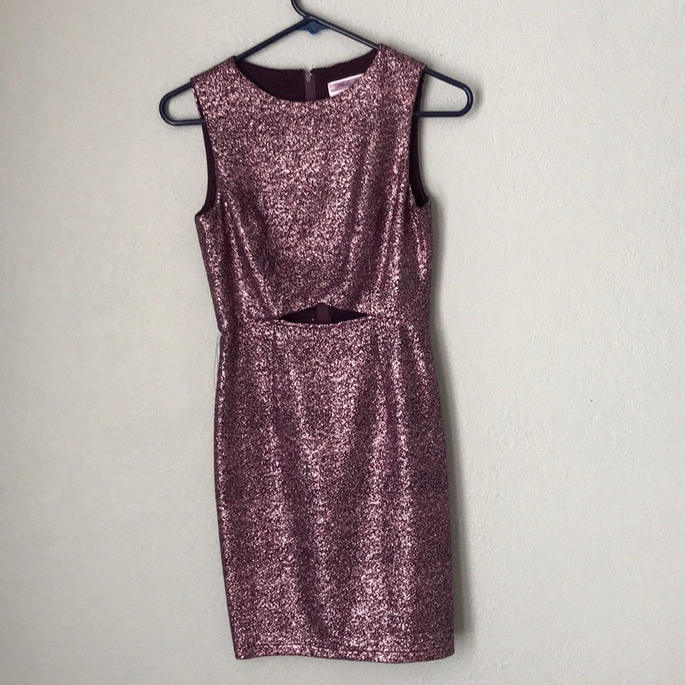 purple toned sparkly body dress